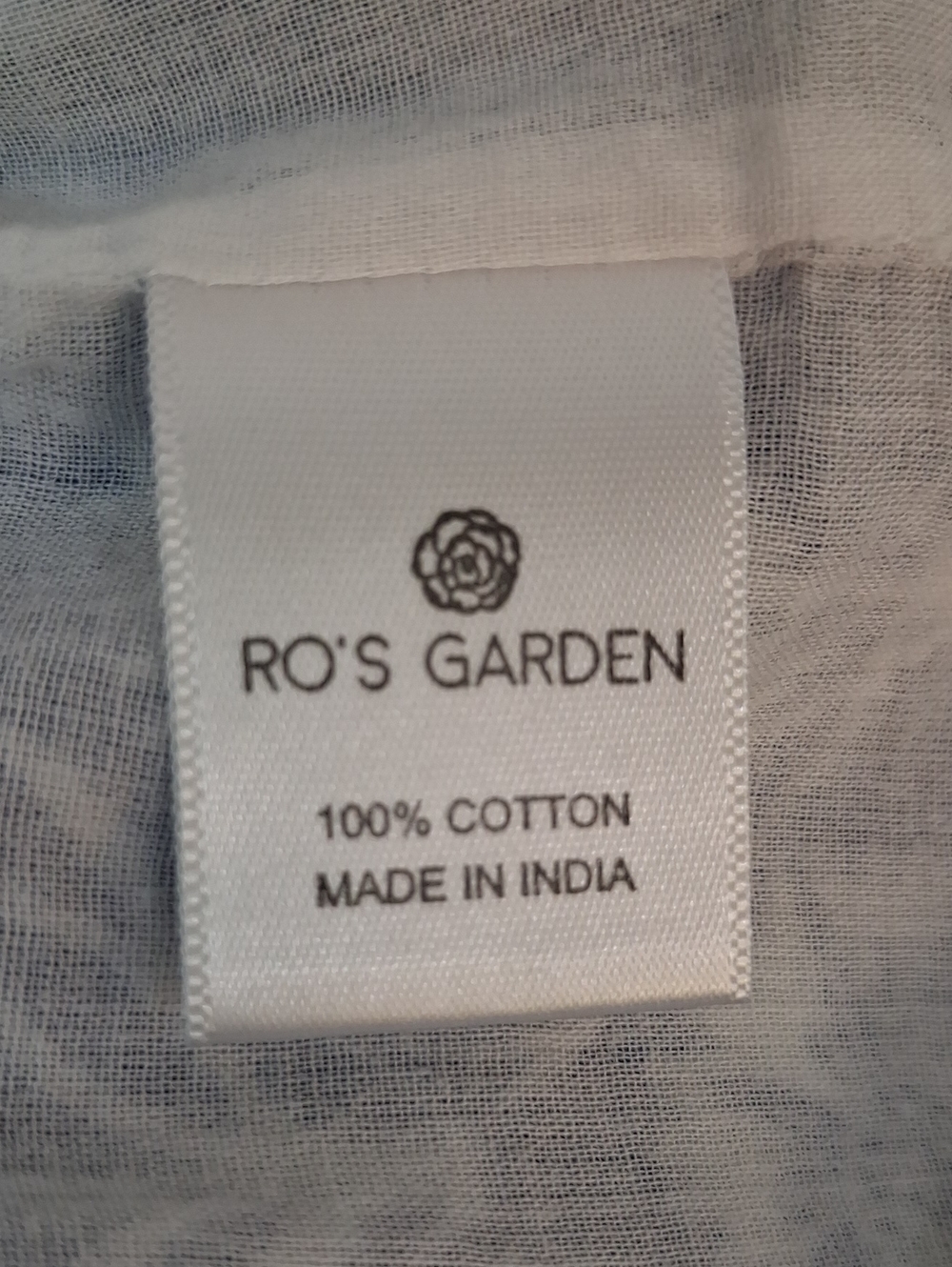 Ro's Garden Blue White Floral Cotton Button Front Tunic Top XL - Picture 7 of 8